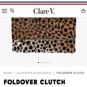 Clare V. Leopard Foldover Clutch